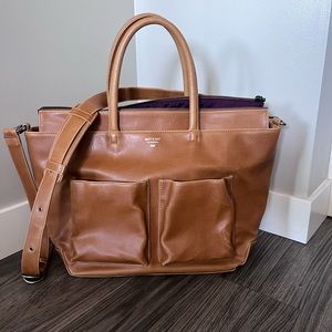 Matt & Nat Tan Leather Tote with Pockets